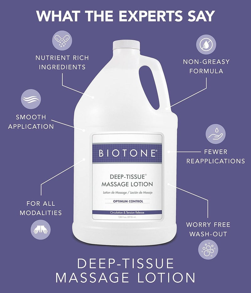 Biotone Deep Tissue Massage Lotion, Rich Texture, Lasting Glide, Use for Swedish, Trigger Point, Sports, and Deep Tissue, Smooth Application, Unscented - Image 5